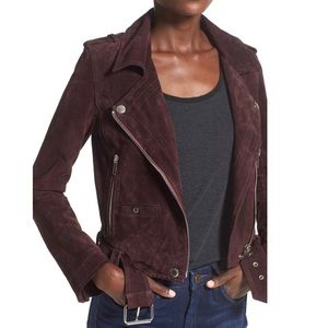 [BLANKNYC]™ ‘Morning’ Suede Moto Jacket - Burgundy